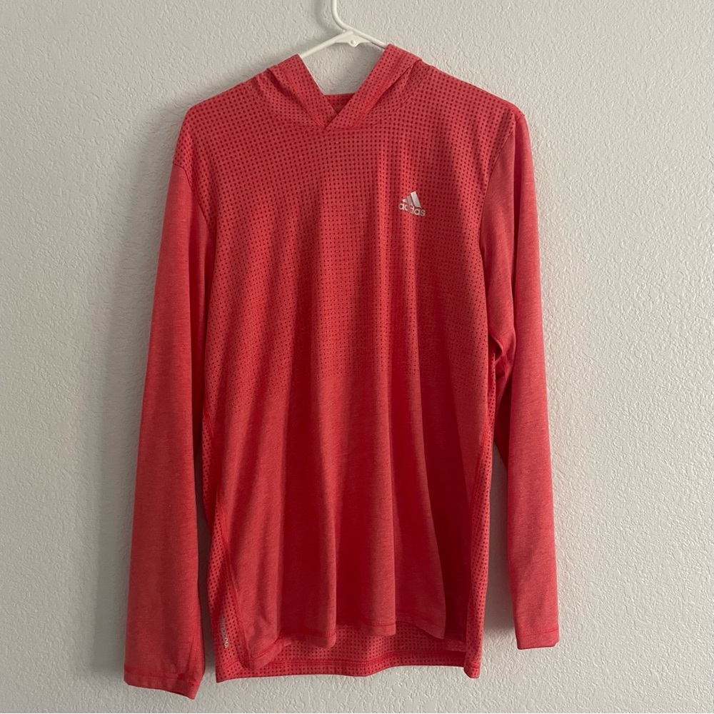 adidas aeroknit coral pink hoodie